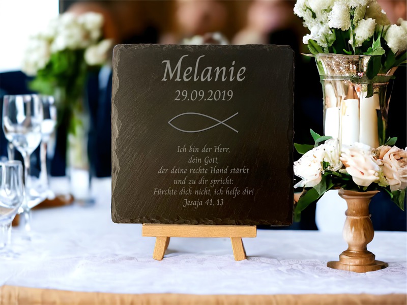 Schiefertafel Gravur